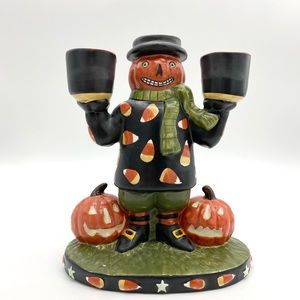 Yankee Candle Pumpkin Candelabra Halloween Glow in the Dark candle holder